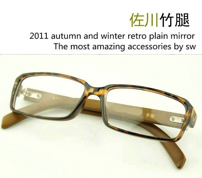 Japan retro wood nearsightedness can be matched BAO WEN black frame eye frame tide male and female side Burxian Tongtong black spectacle frame
