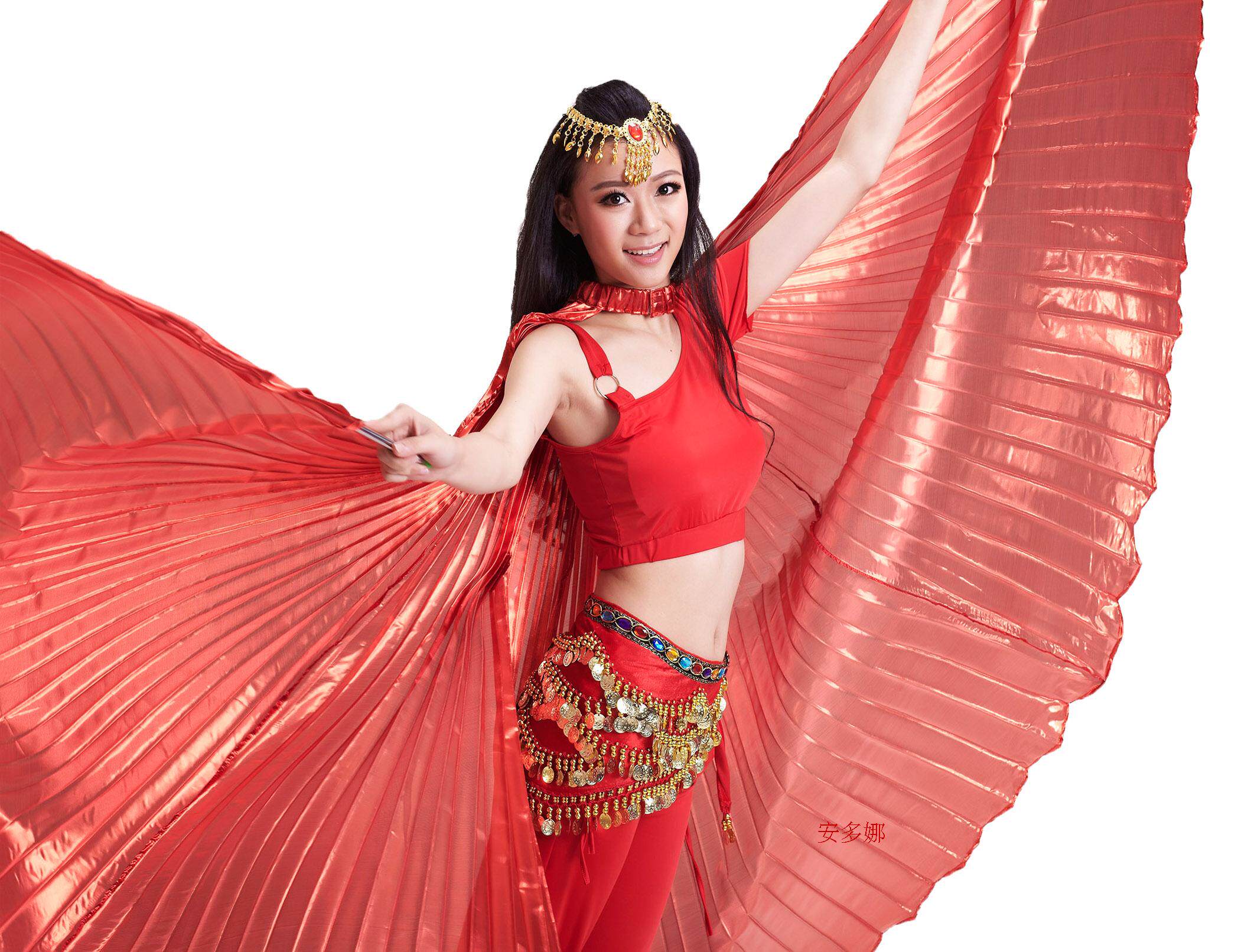 Belly dance Golden Wings Dance Accessories Props Children Golden Wings Performance Practice Suit SUMMER COLOR SILVER BELLY LEATHER DANCING GOLDEN WINGS