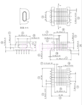 LCP material horizontal SMD patch skeleton EPC-19 L foot multi-slot six slot (6SEC = 6 4PIN)0061