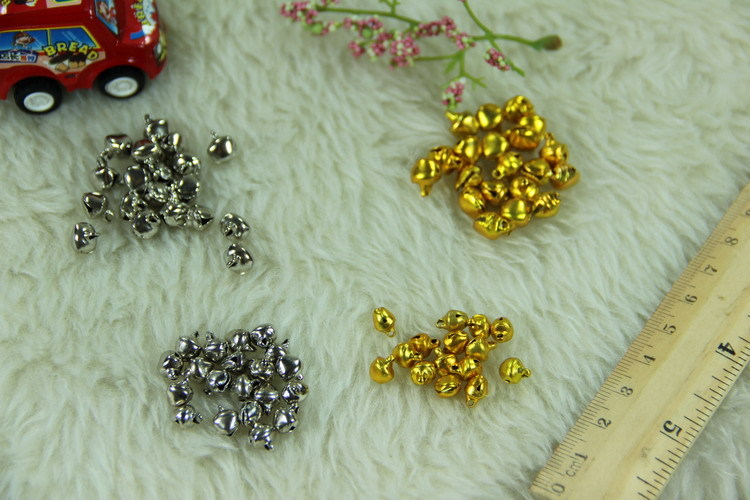 Yima-non-woven DIY handmade material accessories golden silver flat bell one-word small bell 6-8mm