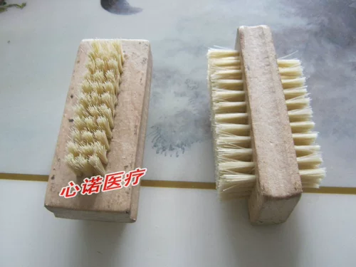 Гигиеническая двусторонная деревянная щеточка для ногтей, щетка