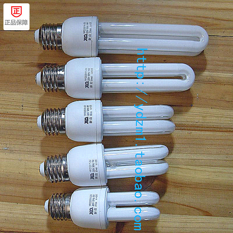 Shanghai Xinqi Third-color helical mouth E27 screw mouth coarse 2U5W7W8W11W14W white light yellow light energy saving bulb