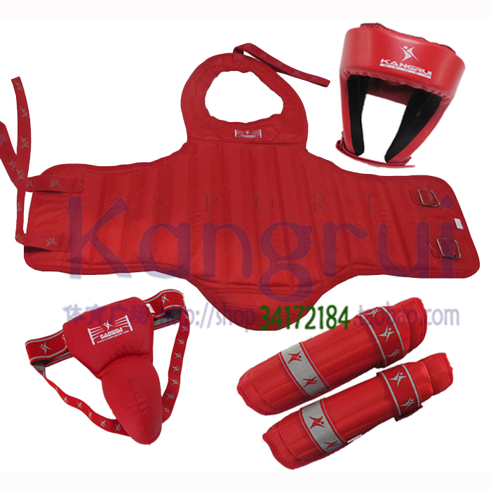 Sanda protector four piece set KS53 head guard chest crotch leg MMA Muay Thai punch martial arts men and women Kang Rui direct sale