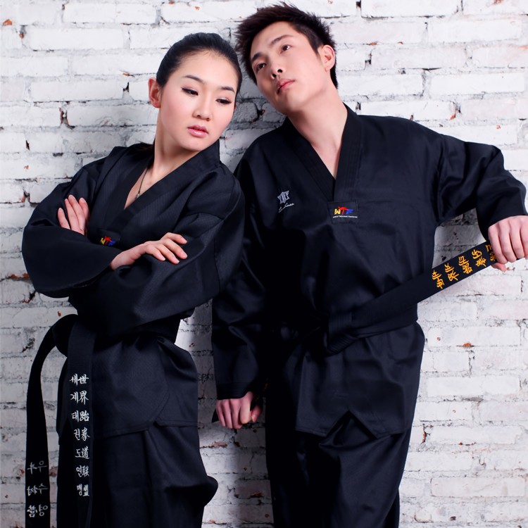 Sky Rights Adult Children Black Taekwondo Clothing Honeycomb fabric for men and women Coach Fan costumes 