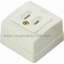 WJ-1010 15A 125V single electric Wood socket Japanese wall socket 2 core wiring socket
