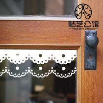 M Korean style wall sticker shop decoration waist line glass mirror window background Z-004 lace edge