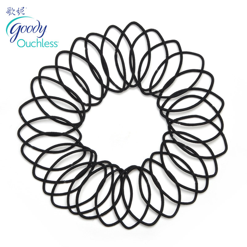 美国Goody歌妮发饰发圈 Ouchless柔韧不伤发细黑皮筋 高弹头绳