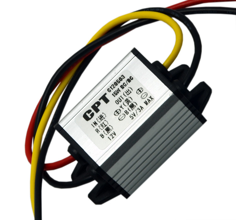 DC12V 5V 5V 3A 15W DC power module on-board step-down on-board metal housing module