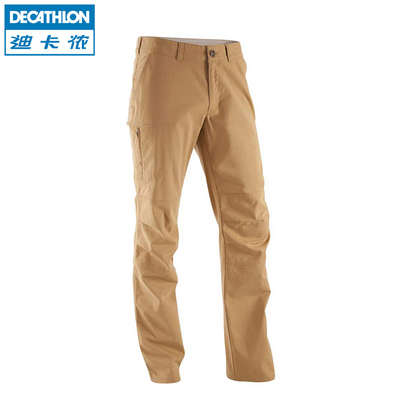 迪卡侬 户外运动春季休闲长裤男款 全棉防风直筒裤子 QUECHUA L1