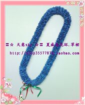 Hawaiian Garland] Welcome Ceremonial Dance Show Wedding Birthday Gift Handmade 4cm Dark Blue
