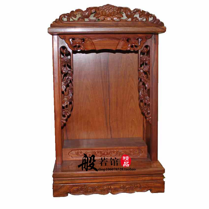 Spot Fine Mahogany Fortuna Guanyin Buddha Shrine Hanging Cabinet 12 inch Pure solid wood Buddha Shrine Offering Table Shrine Shrine