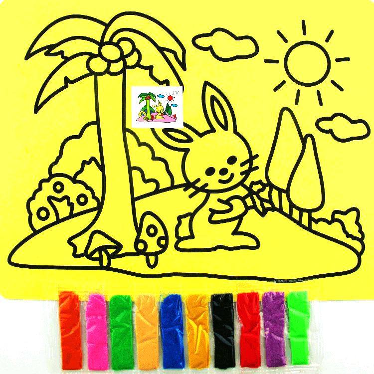 15 large sand paintings, sand paintings, glue paintings with 10 color