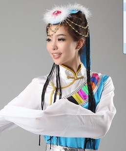 Tibetan head decoration Mongolian dance performance head decoration Conding Love Song Tibetan Female Dance Sky Road Tibetan Fur Hair Headwear