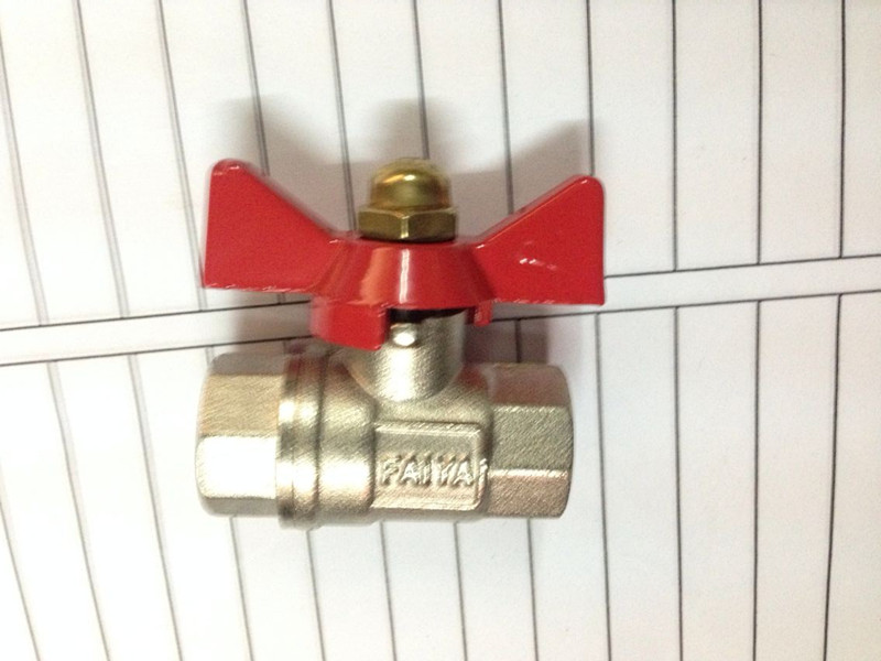 Butterfly valve 23 4 minutes DN15 double inner wire copper ball valve copper plated nickel high temperature resistant valve switch chic silver FAIYA