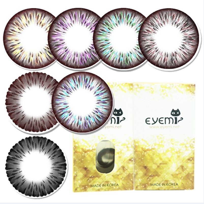 Eyemi爱咪 大萝莉七色花混血美瞳 彩色隐形近视眼镜1片装