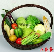 Simulation of vegetables and fruits model vegetables and fruits cut to see simulation fake vegetable set fruit