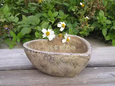 European style retro pottery flower Ware heart-shaped ceramic flower pot gardening potted pottery flower pot
