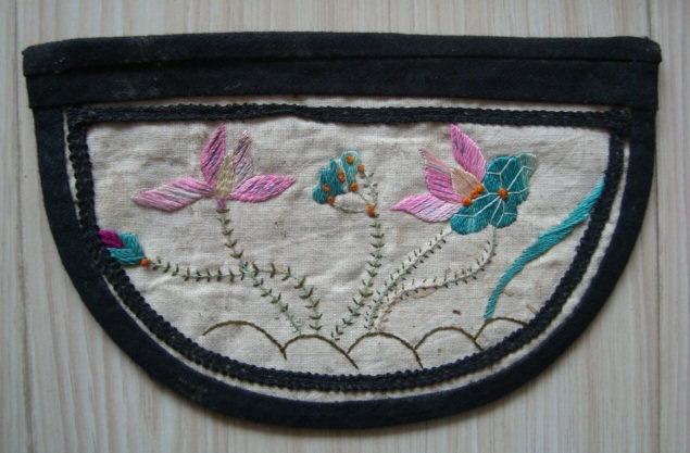 T725 clear-end rubber East pocket flower embroidered 