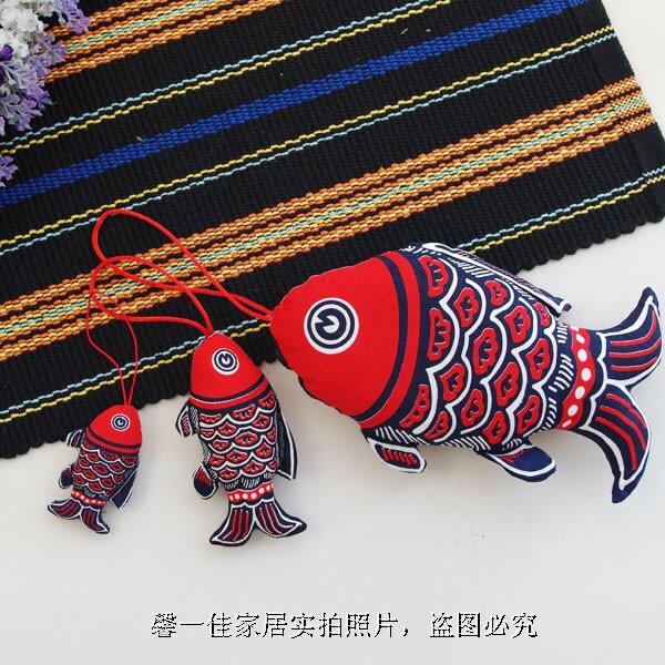 Cloth brand Fuyu pendant color fish home handmade fabric pure cotton pendant original single mobile phone lanyard