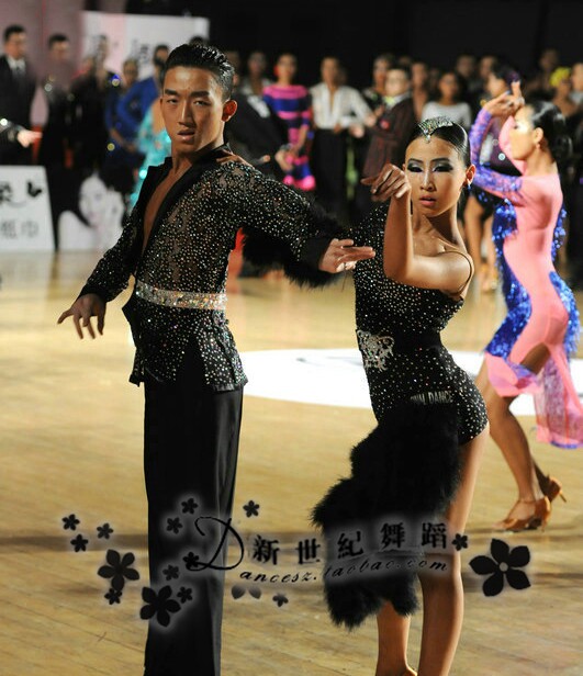 New Century Latin Dance Performance Costume Latin Dance Latin dance dress Latin Performance Skirt Feather sequins