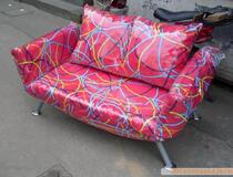 Red bottom stripes two people flip armrest sofa double sofa three sofa sofa sofa sofa sofa