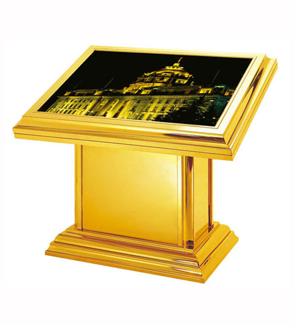 Titanium - Gold Horizontal Lightbox Advertising Hotel Lightbox Display Station Index Table