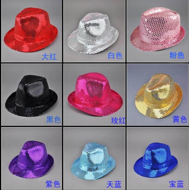 Adult Children Performances Performance Hat Men and women Stage hats Black Bright Films Courtesy Hat Stage Jazz Hats