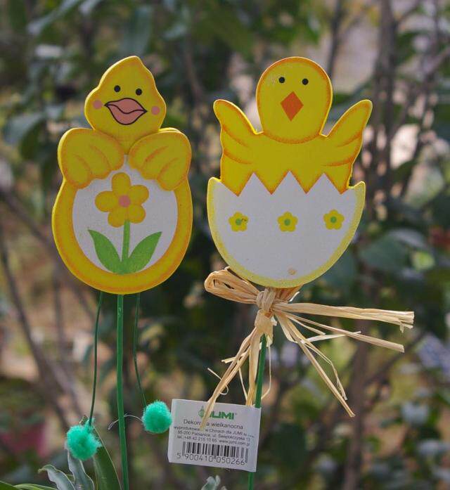 Gardening decoration flower meat flower pot meat decoration export inventory wooden goose yellow chick small plug-in single price