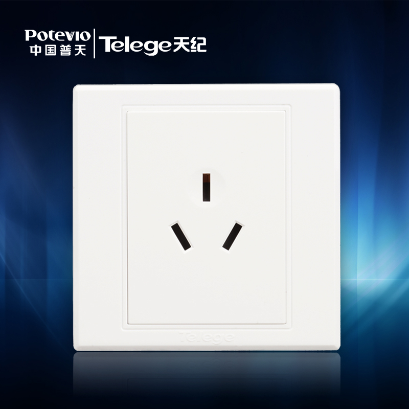 China Putian Telege Sky Chronicle E5 Series Brief Elaborate 16A bipolar with ground socket switch panel