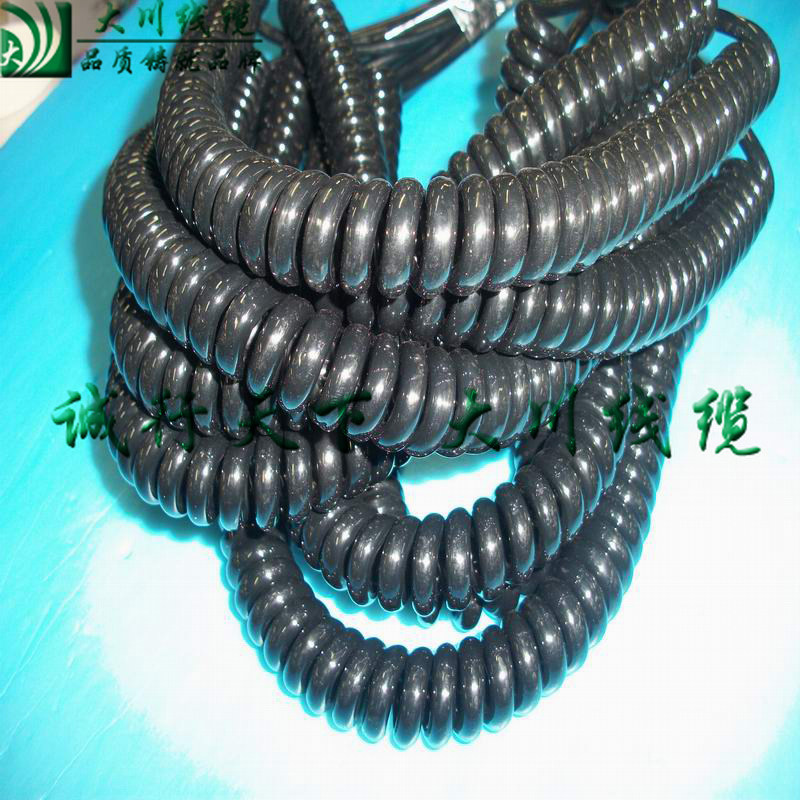 4-core bus station telephone line PU spring wire black