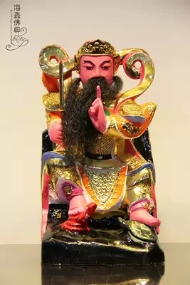 Haixin Buddha stately buddha statue incense camphor wood carving Taiwan color gold God Gong 8 10 12 16 19 inches