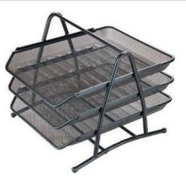 Metal Mesh Three Layers Document Disc Iron File Shelf Magazine Racks Barbed Wire-Shaped Document Finishing Racks