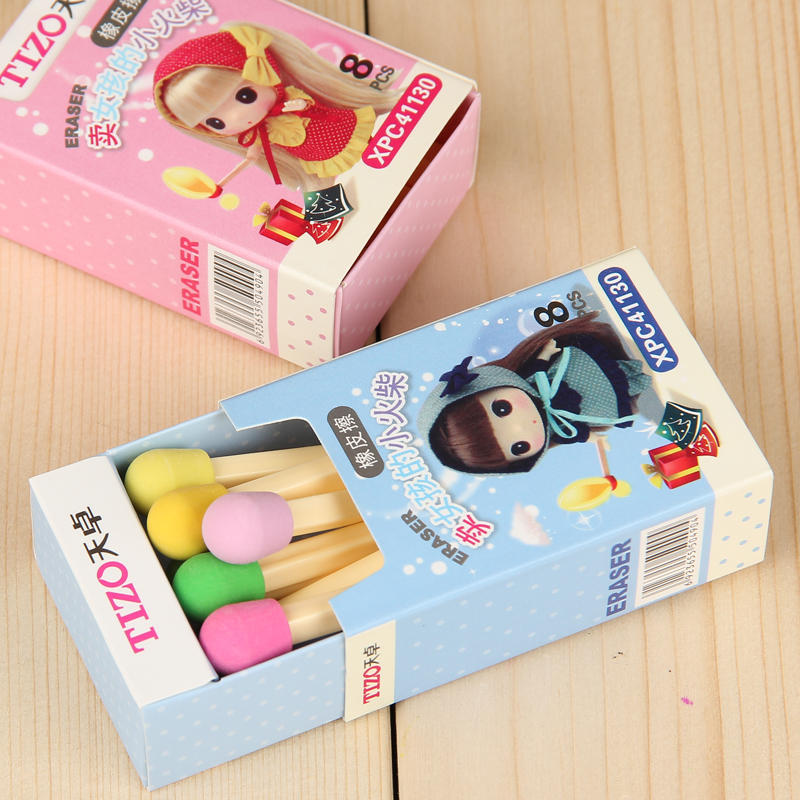 Japan-ROK stationery Korean version of cute creative selling match's little girl student rubber rub cartoon rubber