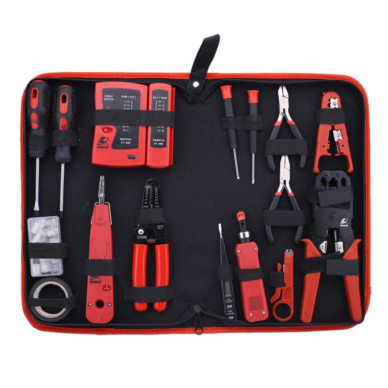Kraftwell 37-piece set home computer network repair tool set cloth bag set hardware tool wire stripper