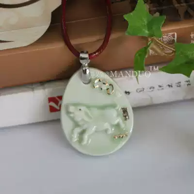 Zodiac pendant pendant pig ceramic jewelry pendant Pig zodiac pig gift boutique couple pendant