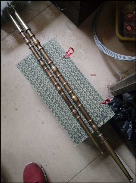 Antique Miscellaneous Collection Antique Pure Copper Lengthened Smoke Rod Removable Cleaning About 94cm Long Home Living Room Decorations