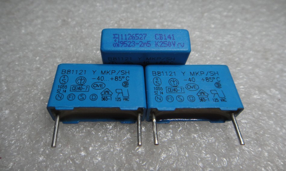EPCOS 0 0025uf 250vAC (2 5nf 2500pf 252)MKP New film capacitor