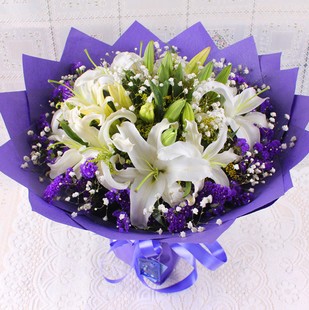 任丘泊头仙桃香水百合花束邢台同城鲜花速递朋友同事领导长辈礼物