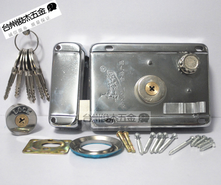 9219 Naiwo He cross key * copper gall zinc shell anti-theft door lock * old-fashioned lock * bright chrome * iron door anti-theft lock