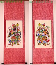 ※ Authentic hand-painted ※ Yangliuqing New Years painting Golden Armor God a pair