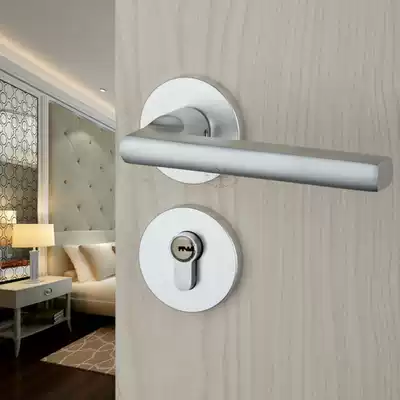 Space aluminum door lock bedroom room two-piece door lock handle lock plate hand lock solid wood door lock