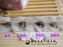 Handmade fabric DIY patchwork material 5# nylon teeth suitable for zipper head with D-buckle zipper head