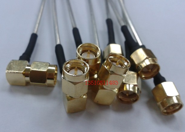 SMA-JJW Radio Frequency coaxial semi-steel RG405 jumper SMA dual male bend microwave high frequency line SFT50-3 feeder