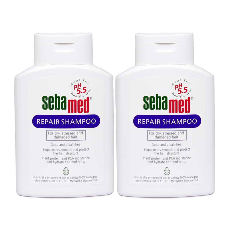 进口德国Sebamed施巴修护洗发露洗发水200ml*2支组合弱酸性