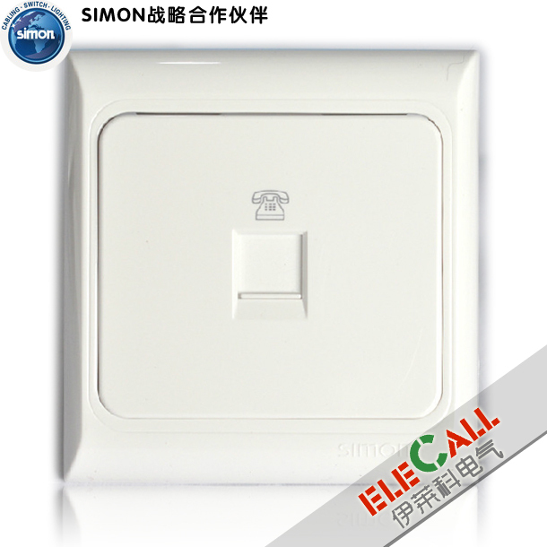 Simon Switch Eurocode 61 Series Telephone Socket J60480 Single open position