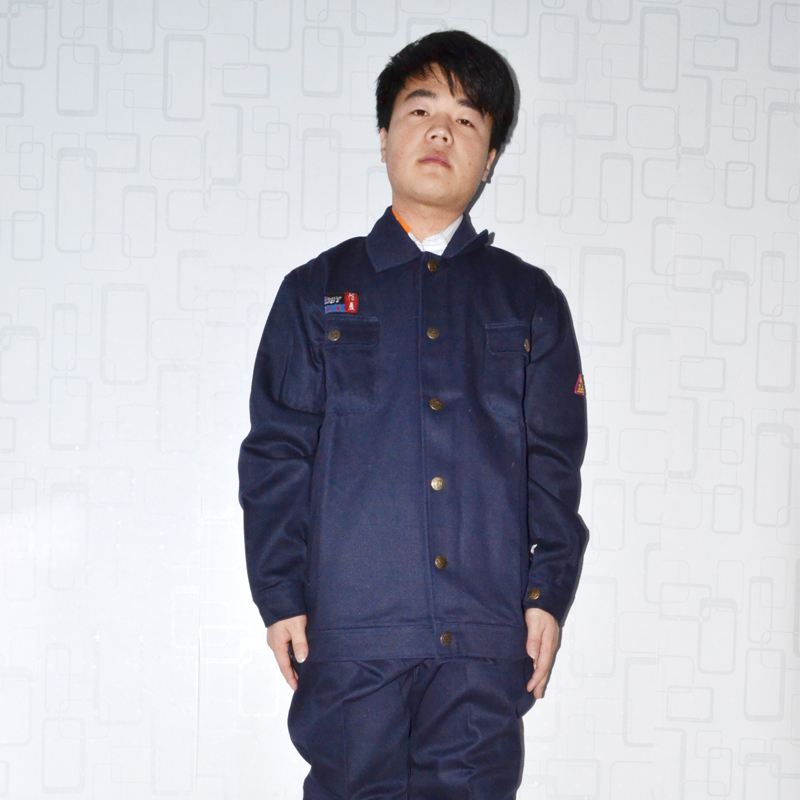 100 Beneficial Flame Retardant Workwear High-end Pure Cotton Thickened Male Anti-Burn Electro-Welded Fire Protection Oil Suit