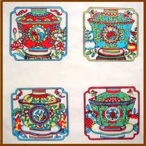 State-level intangible cultural heritage gift collection country gift Wuqiang woodcut New Year Window Four Seasons Ryan