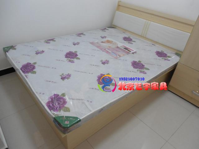 Beijing Double beds 1 5 1 8 m with padded case bed Wooden Pneumatic Rod Double Man Bed Single High Box Bed Modern-Taobao