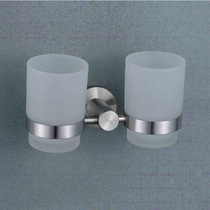Saint-Erga stainless steel brushed cup holder rinse Cup double cup toothbrush cup toothpaste holder 8766