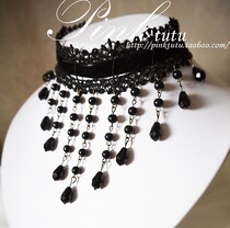 Original European and beautiful lace retro beauty princess black pearl crystal flow su new payment chain 047